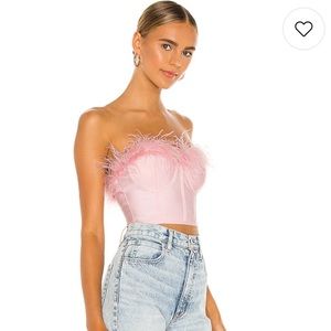 Pink feather bandage corset top Superdown Revolve